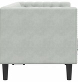 VidaXL Chesterfieldbank Geruit Lichtgrijs 174 x 74.5 x 70.5 cm Fluweel