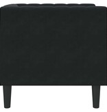 VidaXL Chesterfield Bank Stoel Zwart 71 x 74.5 x 70.5 cm Fluweel