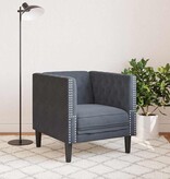 VidaXL Chesterfield Bank Stoel Donkergrijs 71 x 74.5 x 70.5 cm Fluweel