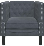 VidaXL Chesterfield Bank Stoel Donkergrijs 71 x 74.5 x 70.5 cm Fluweel