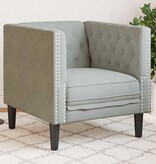 VidaXL Chesterfield Bank Stoel Lichtgrijs 71 x 74.5 x 70.5 cm Fluweel