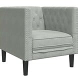 VidaXL Chesterfield Bank Stoel Lichtgrijs 71 x 74.5 x 70.5 cm Fluweel