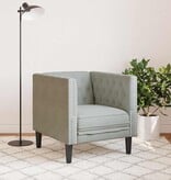 VidaXL Chesterfield Bank Stoel Lichtgrijs 71 x 74.5 x 70.5 cm Fluweel