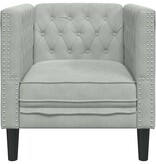 VidaXL Chesterfield Bank Stoel Lichtgrijs 71 x 74.5 x 70.5 cm Fluweel