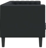 VidaXL Chesterfieldbank Geruit Zwart 194 x 74.5 x 70.5 cm Kunstleer