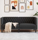 VidaXL Chesterfieldbank Geruit Zwart 174 x 74.5 x 70.5 cm Kunstleer