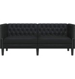VidaXL Chesterfieldbank Geruit Zwart 174 x 74.5 x 70.5 cm Kunstleer