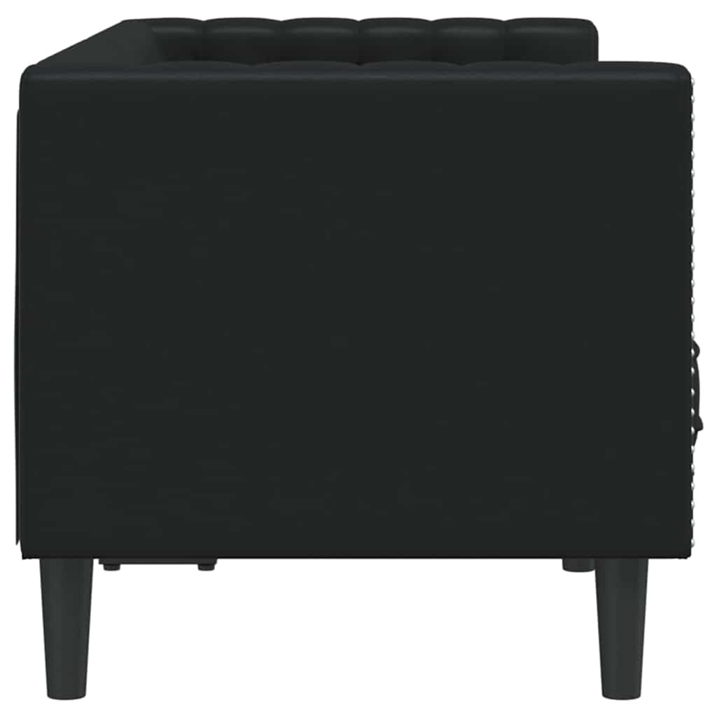 VidaXL Chesterfieldbank Geruit Zwart 174 x 74.5 x 70.5 cm Kunstleer