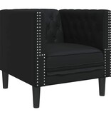 VidaXL Chesterfield Bank Stoel Zwart 71 x 74.5 x 70.5 cm Kunstleer