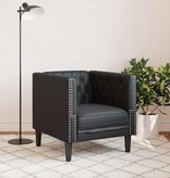 VidaXL Chesterfield Bank Stoel Zwart 71 x 74.5 x 70.5 cm Kunstleer