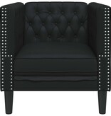 VidaXL Chesterfield Bank Stoel Zwart 71 x 74.5 x 70.5 cm Kunstleer