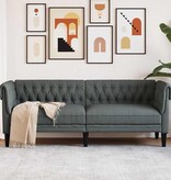 VidaXL Chesterfieldbank Anders Donkergrijs 201.5 x 74.5 x 74.5 cm Stof