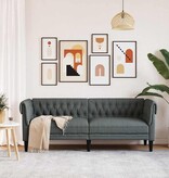 VidaXL Chesterfieldbank Anders Donkergrijs 201.5 x 74.5 x 74.5 cm Stof