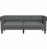 VidaXL Chesterfieldbank Anders Donkergrijs 201.5 x 74.5 x 74.5 cm Stof