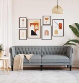 VidaXL Chesterfieldbank Anders Lichtgrijs 201.5 x 74.5 x 74.5 cm Stof