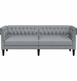 VidaXL Chesterfieldbank Anders Lichtgrijs 201.5 x 74.5 x 74.5 cm Stof