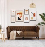 VidaXL Chesterfieldbank Bruin 182.5 x 74.5 x 74.5 cm Faux suede leer