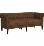 VidaXL Chesterfieldbank Bruin 182.5 x 74.5 x 74.5 cm Faux suede leer