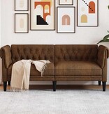 VidaXL Chesterfieldbank Bruin 182.5 x 74.5 x 74.5 cm Faux suede leer