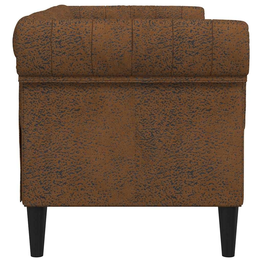 VidaXL Chesterfieldbank Bruin 182.5 x 74.5 x 74.5 cm Faux suede leer