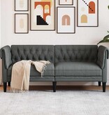 VidaXL Chesterfieldbank Anders Donkergrijs 182.5 x 74.5 x 74.5 cm Stof