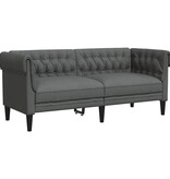 VidaXL Chesterfieldbank Anders Donkergrijs 182.5 x 74.5 x 74.5 cm Stof