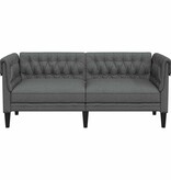 VidaXL Chesterfieldbank Anders Donkergrijs 182.5 x 74.5 x 74.5 cm Stof