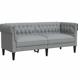 VidaXL Chesterfieldbank Anders Lichtgrijs 182.5 x 74.5 x 74.5 cm Stof