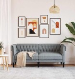 VidaXL Chesterfieldbank Anders Lichtgrijs 182.5 x 74.5 x 74.5 cm Stof