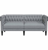 VidaXL Chesterfieldbank Anders Lichtgrijs 182.5 x 74.5 x 74.5 cm Stof