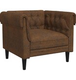VidaXL Chesterfield Bank Stoel met kussen Bruin 78.5 x 74.5 x 74.5 cm