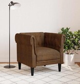 VidaXL Chesterfield Bank Stoel met kussen Bruin 78.5 x 74.5 x 74.5 cm