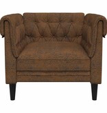 VidaXL Chesterfield Bank Stoel met kussen Bruin 78.5 x 74.5 x 74.5 cm