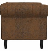 VidaXL Chesterfield Bank Stoel met kussen Bruin 78.5 x 74.5 x 74.5 cm