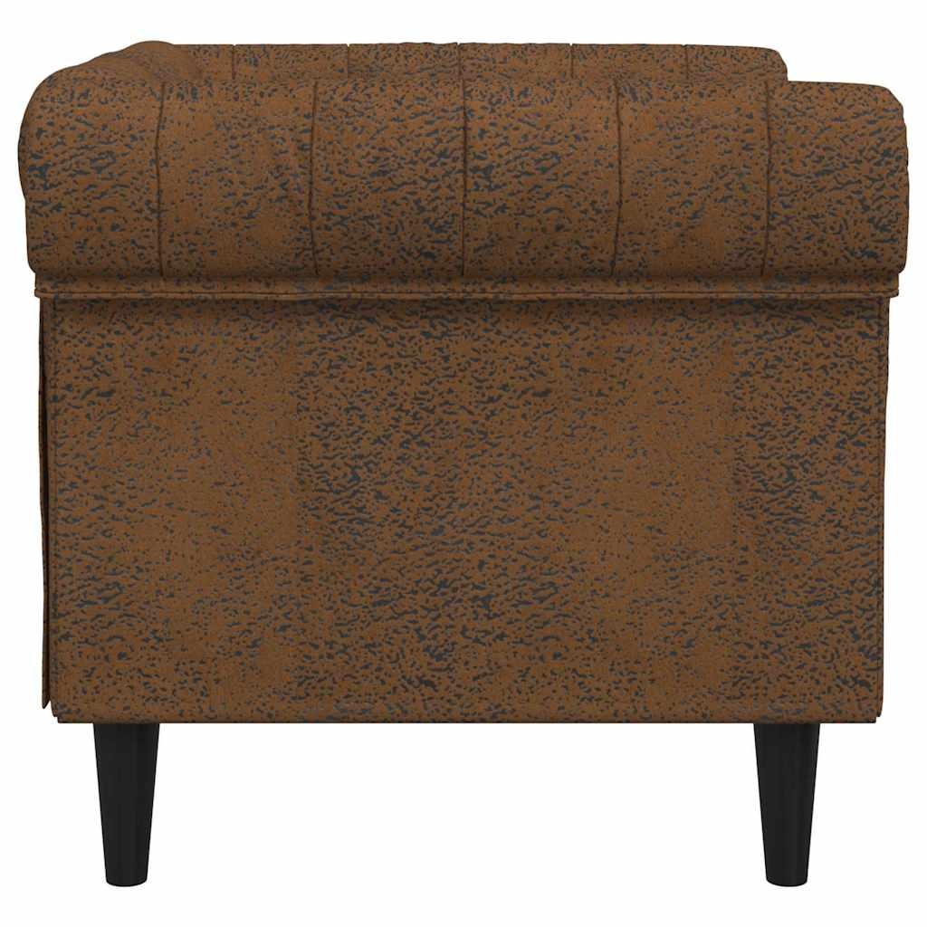 VidaXL Chesterfield Bank Stoel met kussen Bruin 78.5 x 74.5 x 74.5 cm