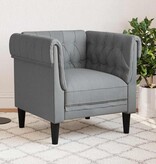 VidaXL Chesterfield Bank Stoel Lichtgrijs 78.5 x 74.5 x 74.5 cm Stof