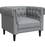 VidaXL Chesterfield Bank Stoel Lichtgrijs 78.5 x 74.5 x 74.5 cm Stof