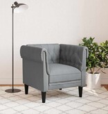 VidaXL Chesterfield Bank Stoel Lichtgrijs 78.5 x 74.5 x 74.5 cm Stof