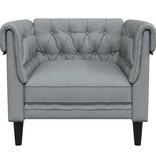 VidaXL Chesterfield Bank Stoel Lichtgrijs 78.5 x 74.5 x 74.5 cm Stof