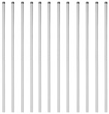 VidaXL Hekpalen 12 pcs Zilver 210 cm Poedergecoat staal