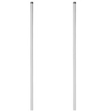 VidaXL Hekpalen 2 pcs Zilver 210 cm Poedergecoat staal
