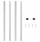 VidaXL Hekpalen 2 pcs Zilver 200 cm Poedergecoat staal