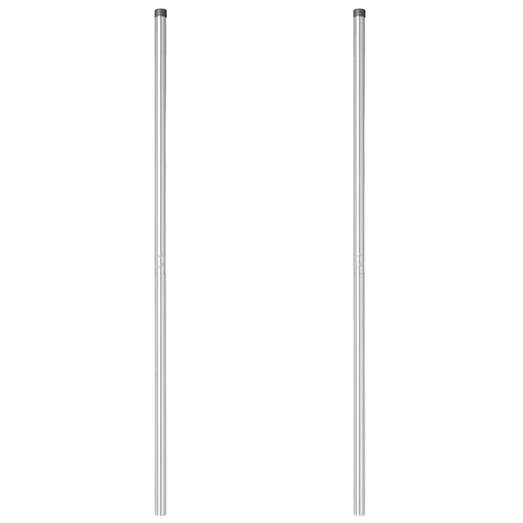 VidaXL Hekpalen 2 pcs Zilver 160 cm Poedergecoat staal