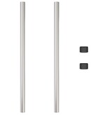 VidaXL Hekpalen 2 pcs Zilver 120 cm Poedergecoat staal