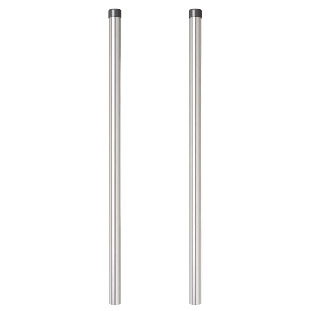 VidaXL Hekpalen 2 pcs Zilver 110 cm Poedergecoat staal