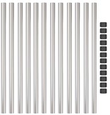 VidaXL Hekpalen 12 pcs Zilver 100 cm Poedergecoat staal