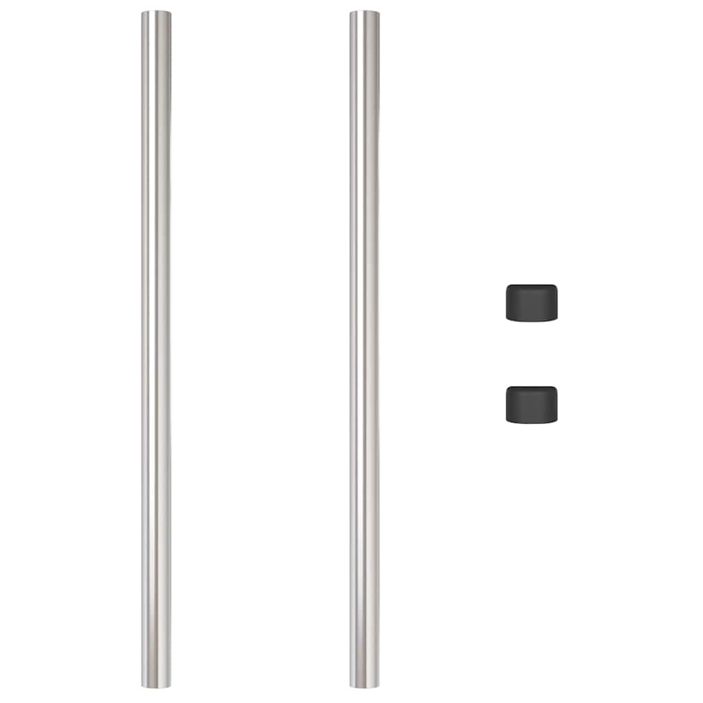 VidaXL Hekpalen 2 pcs Zilver 100 cm Poedergecoat staal