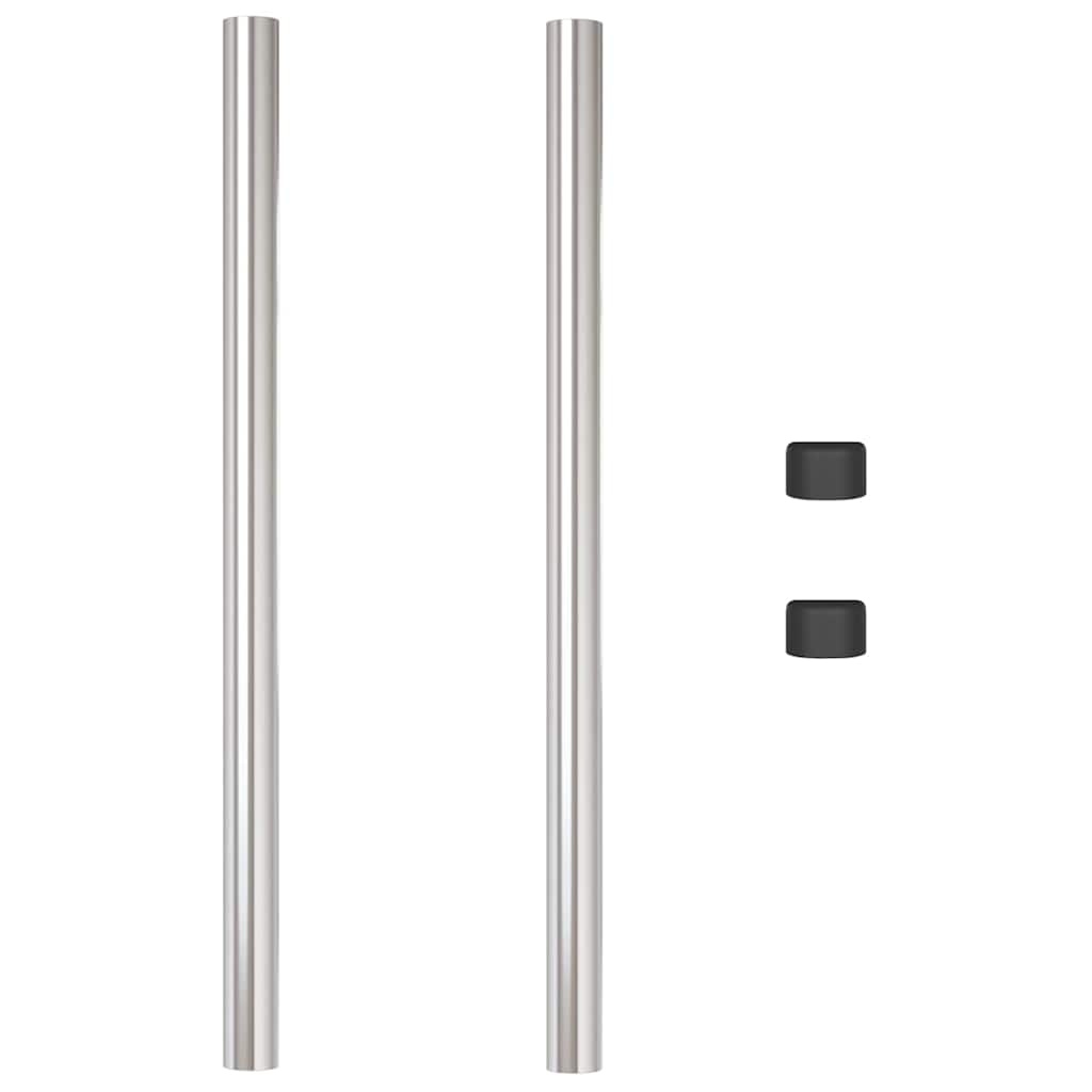 VidaXL Hekpalen 2 pcs Zilver 90 cm Poedergecoat staal