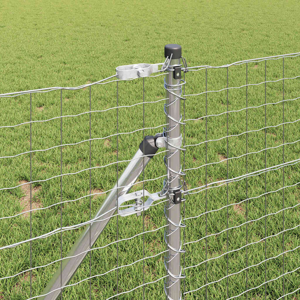 VidaXL Hekpalen 2 pcs Zilver 70 cm Poedergecoat staal