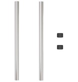 VidaXL Hekpalen 2 pcs Zilver 70 cm Poedergecoat staal